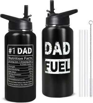 32oz Dad Gym Hiking Sports Stainless Insulated Aater Coffee Mug Cup Water Bottles with Straw,Fathers Day Gift from Gaughter, Son