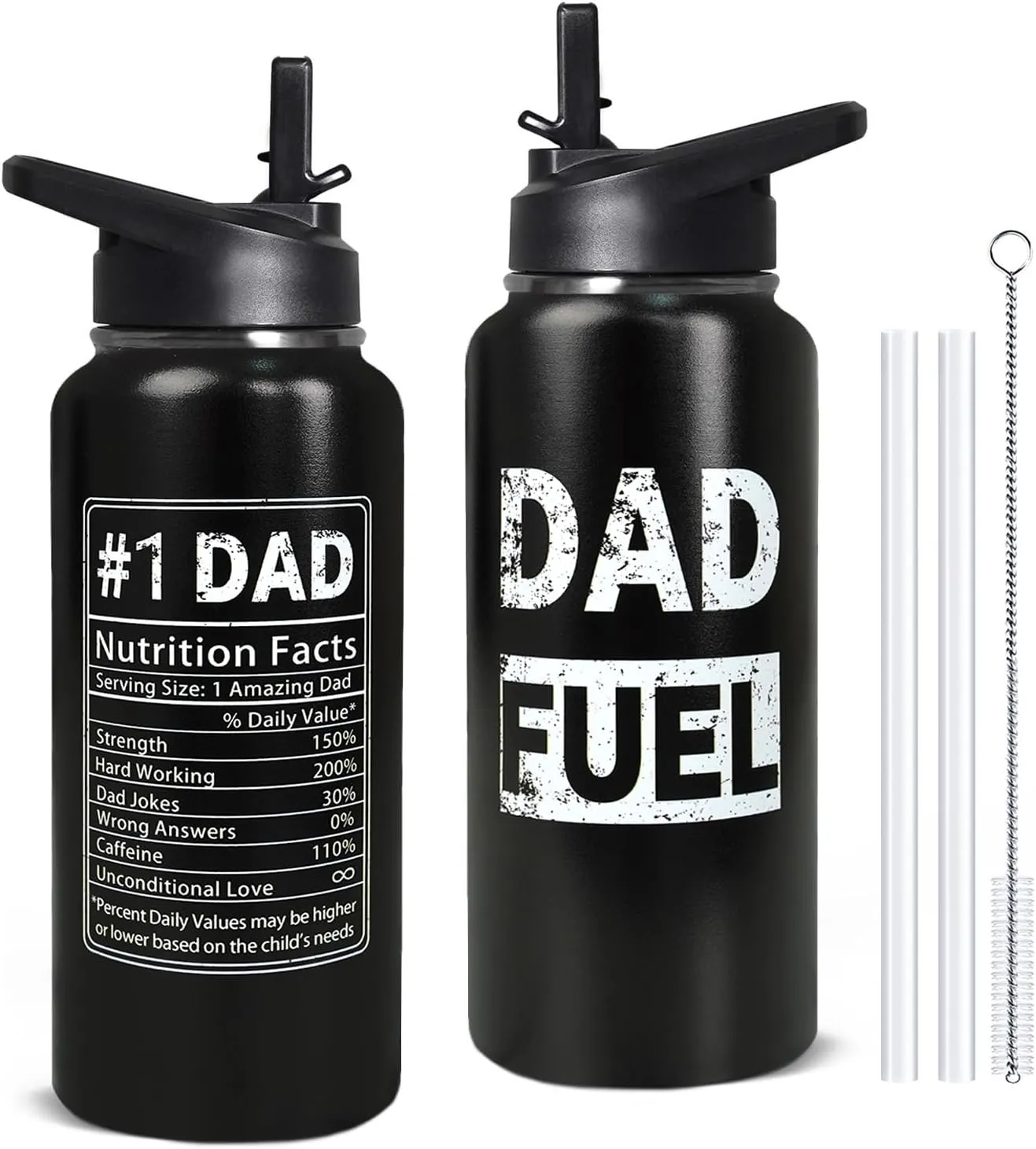 32oz Dad Gym Hiking Sports Stainless Insulated Aater Coffee Mug Cup Water Bottles with Straw,Fathers Day Gift from Gaughter, Son