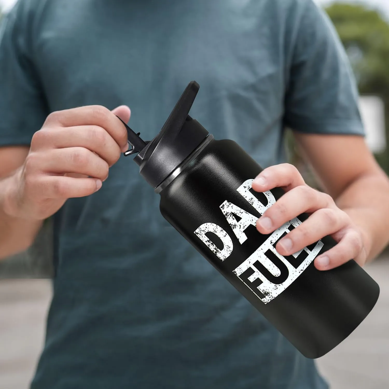 32oz Dad Gym Hiking Sports Stainless Insulated Aater Coffee Mug Cup Water Bottles with Straw,Fathers Day Gift from Gaughter, Son