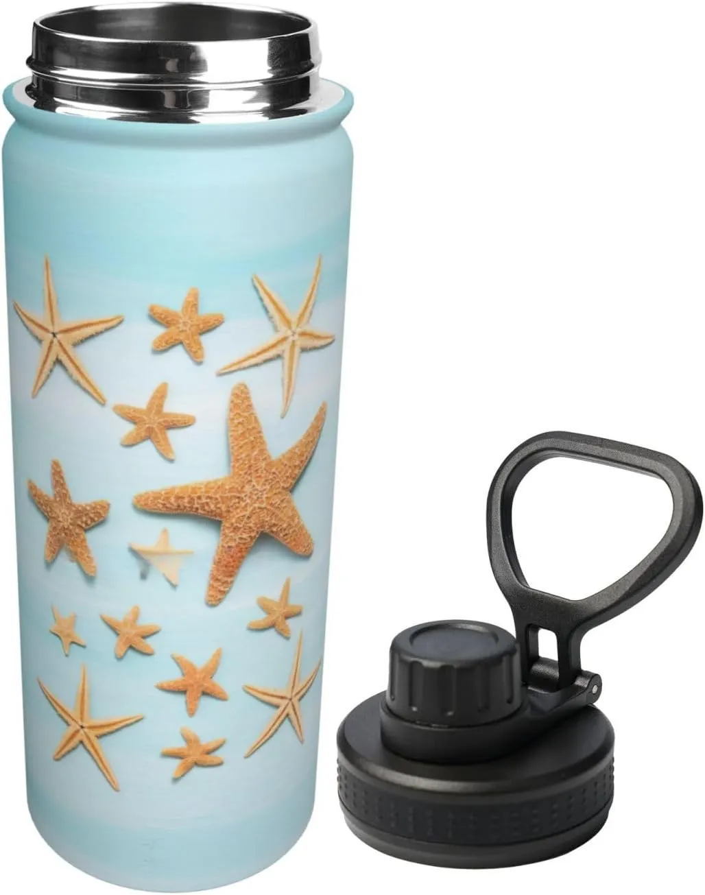 3d Beautiful Maritime Summer 18oz Sports Insulated Bottle For Outdoor Activities,Your Ideal Companion Staying Hydrated