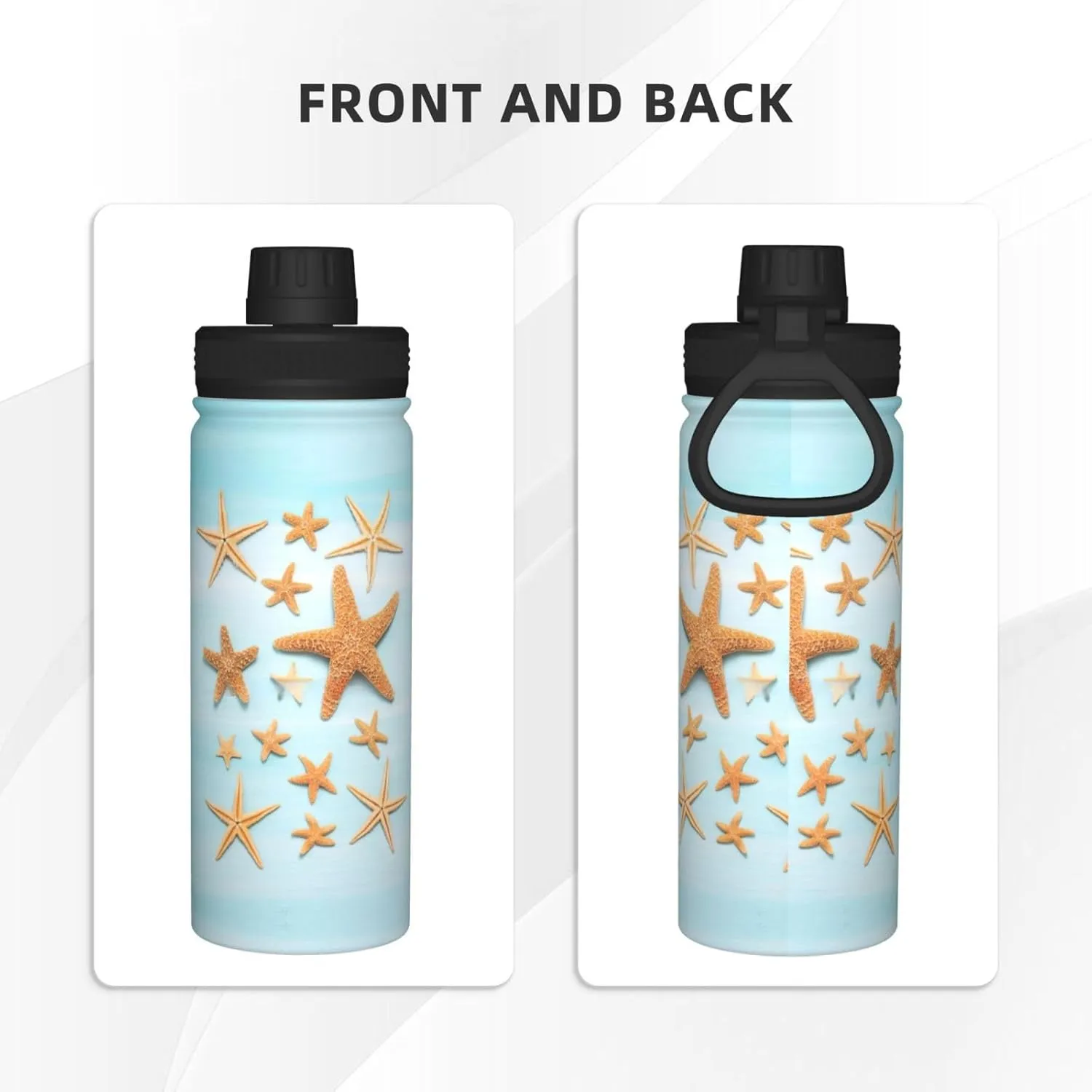 3d Beautiful Maritime Summer 18oz Sports Insulated Bottle For Outdoor Activities,Your Ideal Companion Staying Hydrated