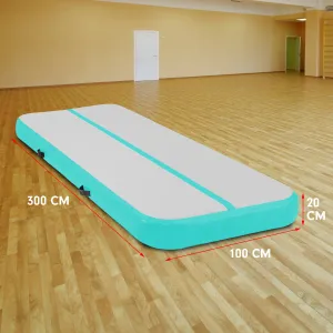 3m x 1m Air Track Inflatable Gymnastics Tumbling Mat - Green