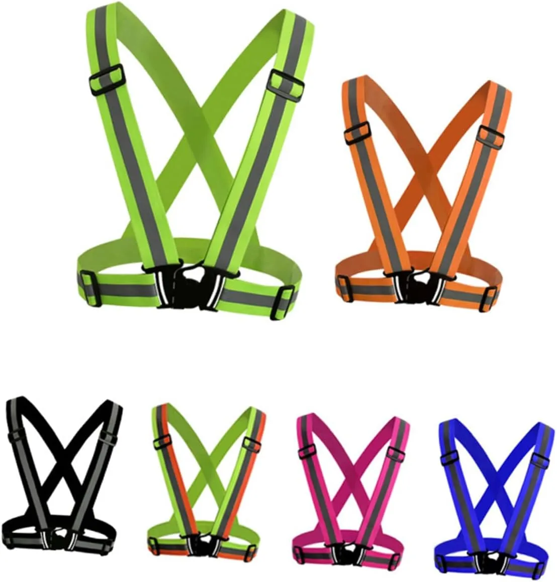 3pcs Reflective Tank Tops Safety Night Vest Elastic High Visibility Vest Adjustable Security Vest Safety