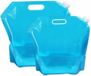 4Pcs Portable Foldable Water Bag Large Capacity Collapsible Water Container for Outdoor Camping Hiking and Riding Space Saving Drinking Water Carrier Blue