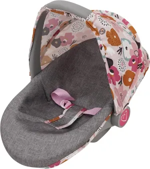 509 Crew: Melange Flora - 3-in-1 Doll Car Seat - Accessory for Dolls Up to 18", Portable Toy, Transforms to Lounge Seat, Retractable Canopy, Kids 3 