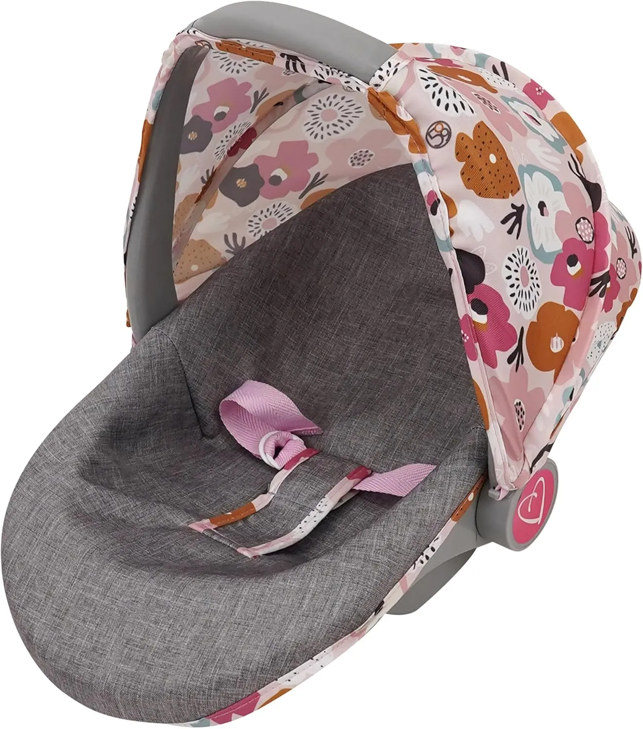509 Crew: Melange Flora - 3-in-1 Doll Car Seat - Accessory for Dolls Up to 18", Portable Toy, Transforms to Lounge Seat, Retractable Canopy, Kids 3 