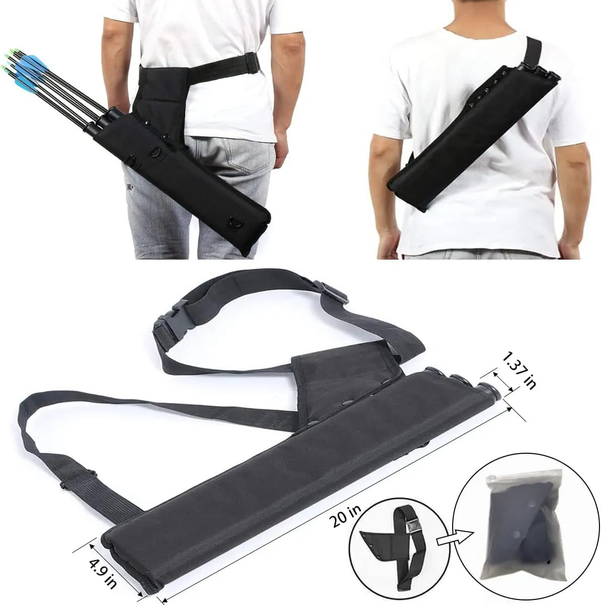 52" Archery Bow and Arrow for Adults Takedown Recurve Bow Survival Bow Hunting Longbow with Arrows Quiver Metal Riser Right Hand for Target Shooting Practice
