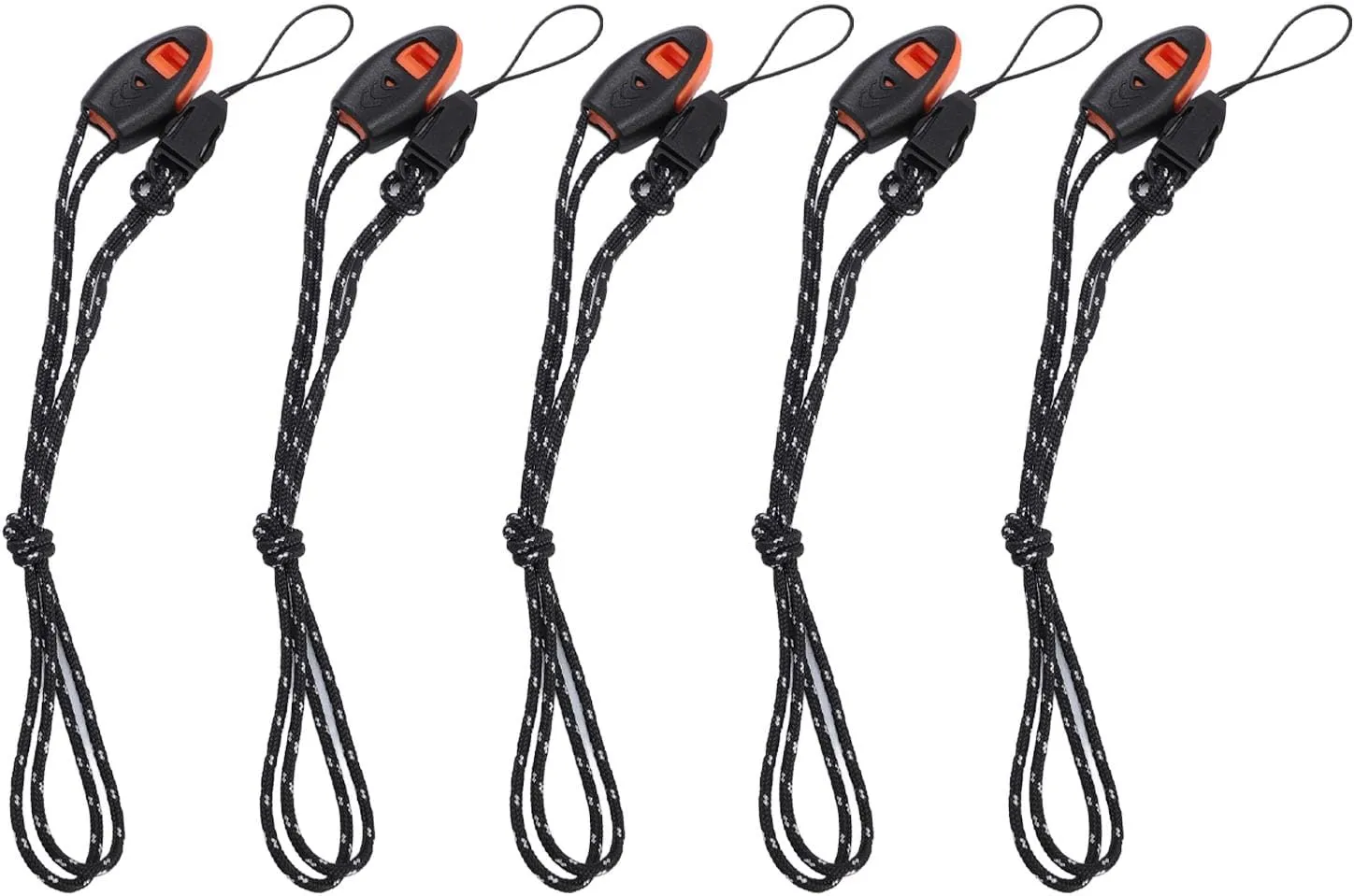 5PCS Emergency Whistles, Loud Whistle with Lanyard Plastic Survival Emergency Whistle Set for Kayak Life Vest Jacket Boating Fishing Boat Camping Hiking