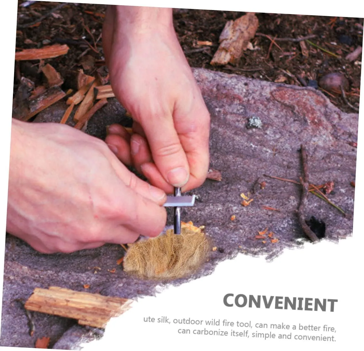 5sets Camping Flame Starters Professional Firestarters Natural Jute Silk Easy Spark Ignition Outdoor Fire Tool 3pcs*5