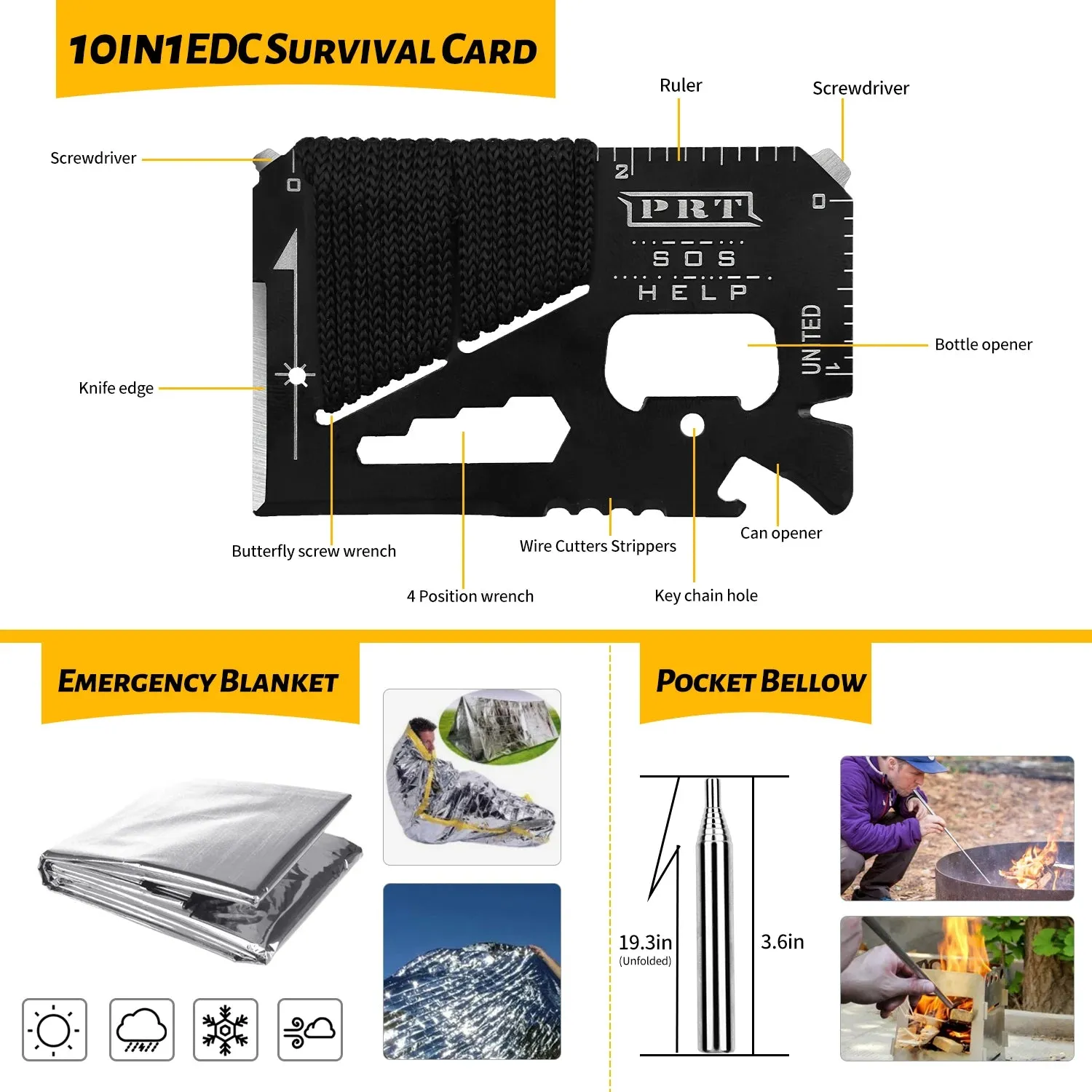 60 In 1 Multifunction Survival Kit Outdoor Emergency Camping Military Defense Equipment First Aid SOS for Wilderness Adventure