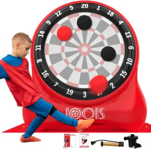 6.5ft Giant Inflatable Soccer Dart Board & 24  Games - Includes Game Manuals, Kick Darts Perfect for Family Party, Carnival Games, Giant Outdoor Games, Yard Games
