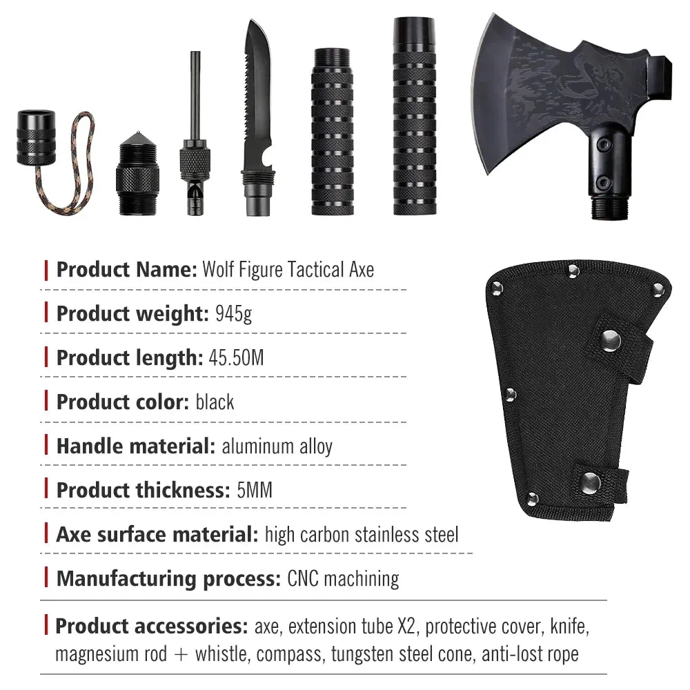 7-in-1 Camping Shovel Axe Survival Tool Set
