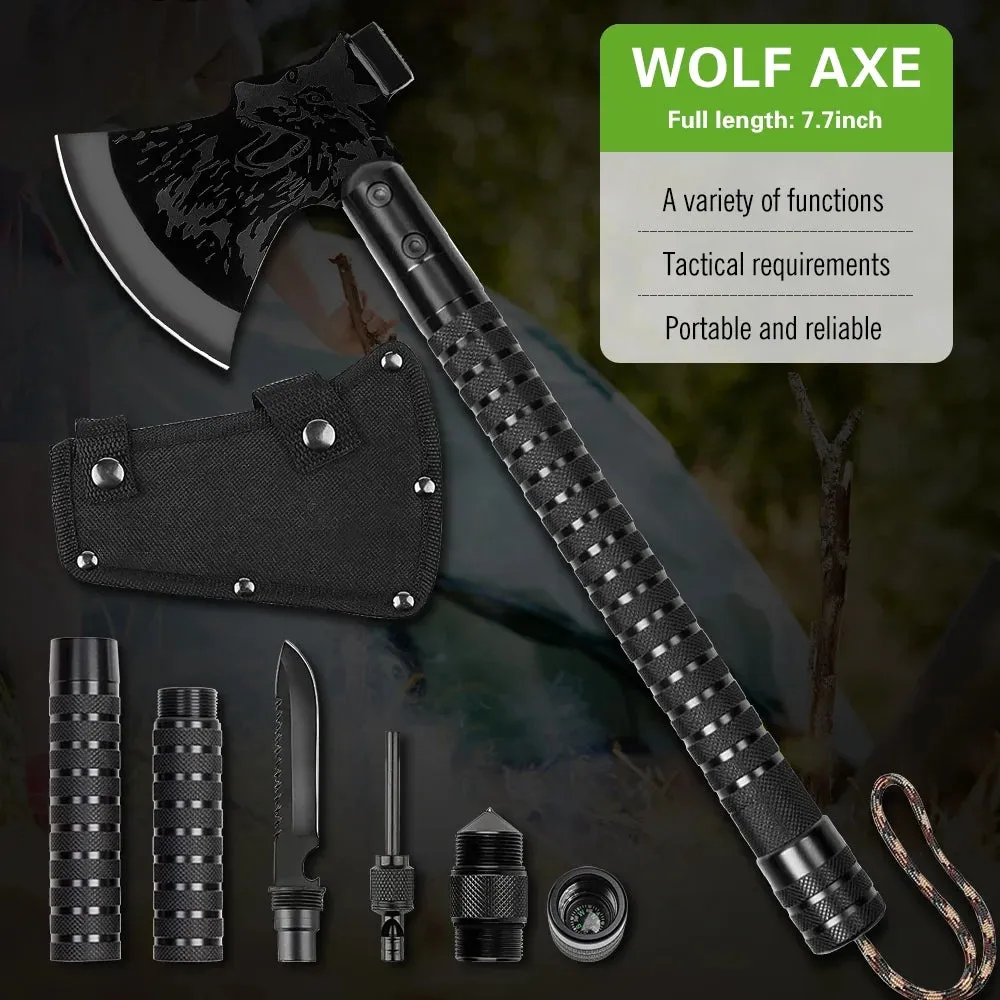7-in-1 Camping Shovel Axe Survival Tool Set