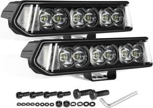 7 Inch Side Shooter CREE LED Light Bars 72W Spot Flood Combo Offroad Driving Lights Single Row LED Pods Fog Light Bumper Lights 2Pcs for Trucks Pickup UTV ATV Motorcycle Dirt Bike