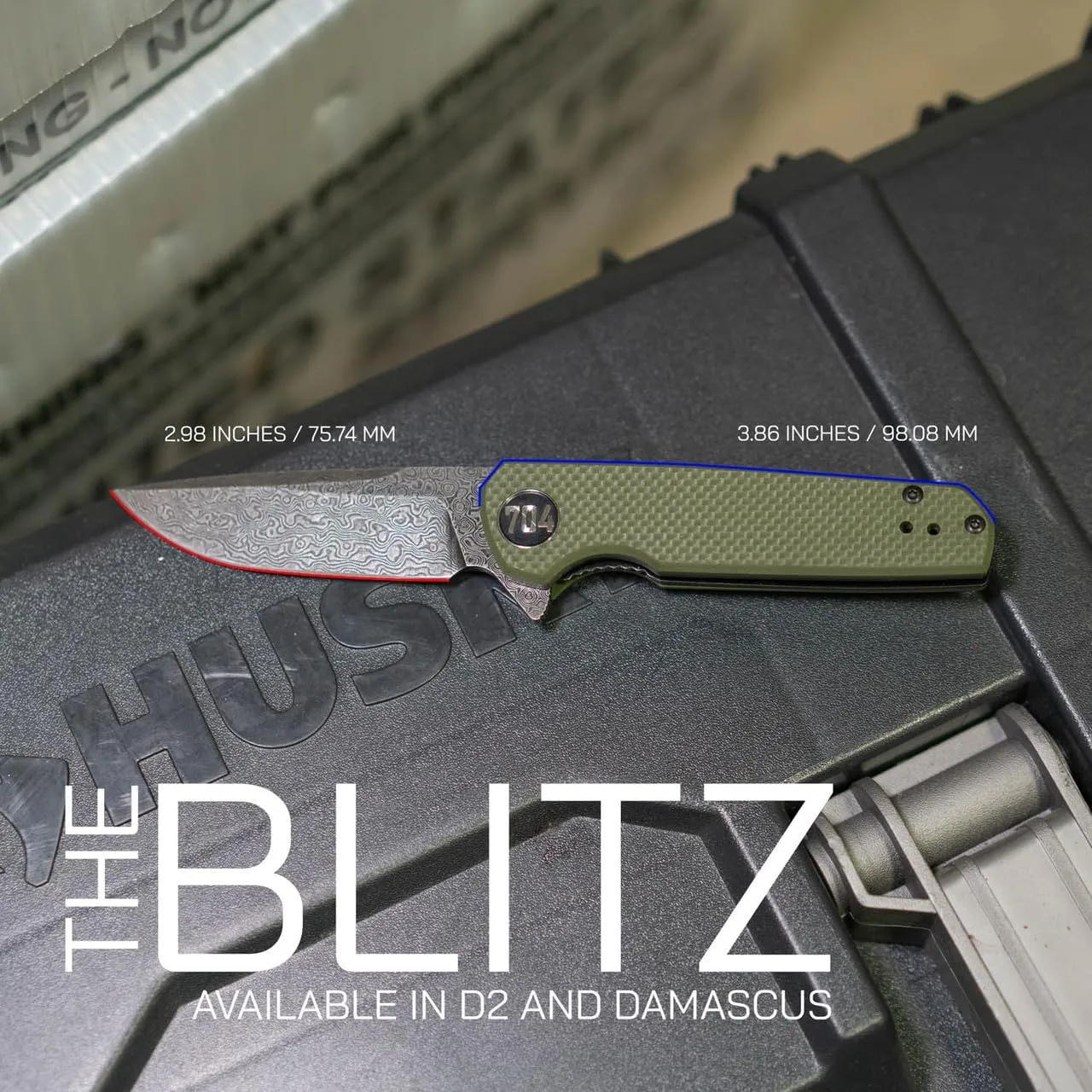 704 Gear Blitz EDC Folding Pocket Knife | Compact 2.98" Blade, D2 Steel, G10 Handle, Reversible Pocket Clip | Black