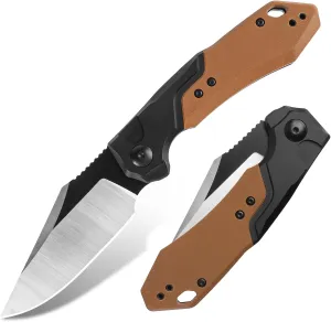 7.32 inch Portable Folding Pocket knives, Reverse Tanto D2 Blade with Pocket Clip versatile tool for outdoor tasks