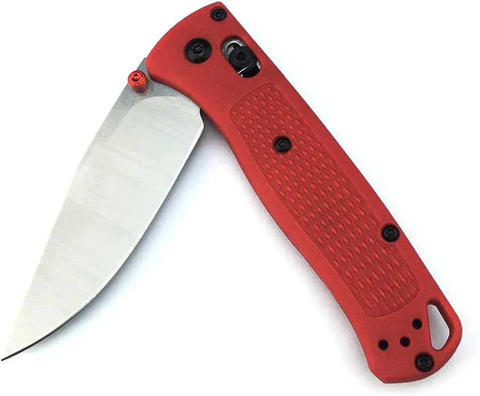 7.4in Manual Open Axis Lock Pocket Knife for Men, Satin Finish, Drop Point 8Cr13MoV Blade, Glass Reinforced Nylon Grivory Handle with Belt Clip for EDC Camping (red handle)