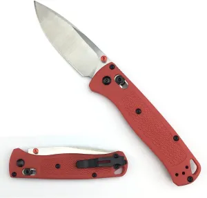 7.4in Manual Open Axis Lock Pocket Knife for Men, Satin Finish, Drop Point 8Cr13MoV Blade, Glass Reinforced Nylon Grivory Handle with Belt Clip for EDC Camping (red handle)