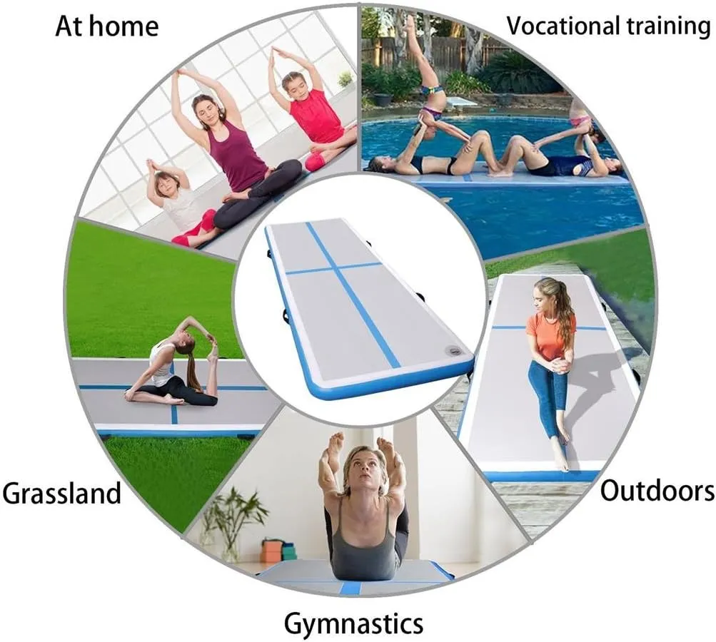 8 Inch Thick 27ft /30ft/40ft/50ft Inflatable Air Mat Tumble Track Gymnastic Air Floor Mat with Electric Pump For Home Edition