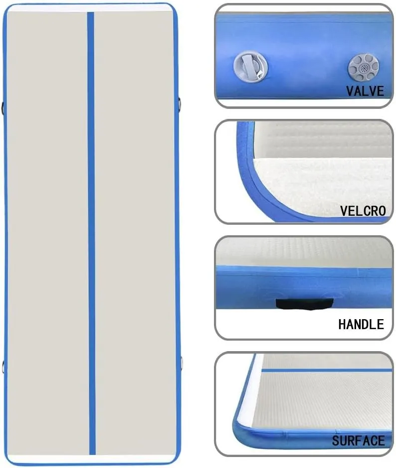 8 Inch Thick 27ft /30ft/40ft/50ft Inflatable Air Mat Tumble Track Gymnastic Air Floor Mat with Electric Pump For Home Edition