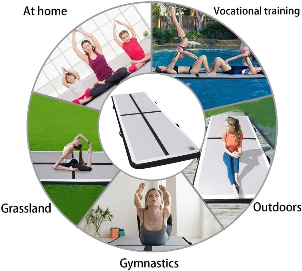 8 Inch Thick 27ft /30ft/40ft/50ft Inflatable Air Mat Tumble Track Gymnastic Air Floor Mat with Electric Pump For Home Edition
