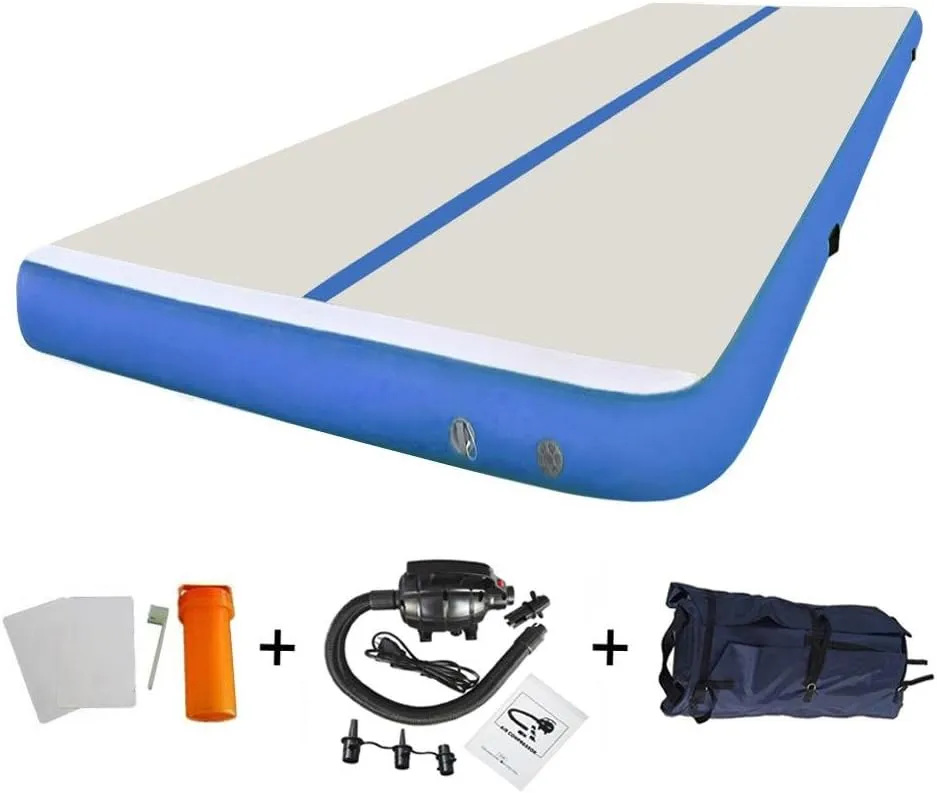 8 Inch Thick 27ft /30ft/40ft/50ft Inflatable Air Mat Tumble Track Gymnastic Air Floor Mat with Electric Pump For Home Edition