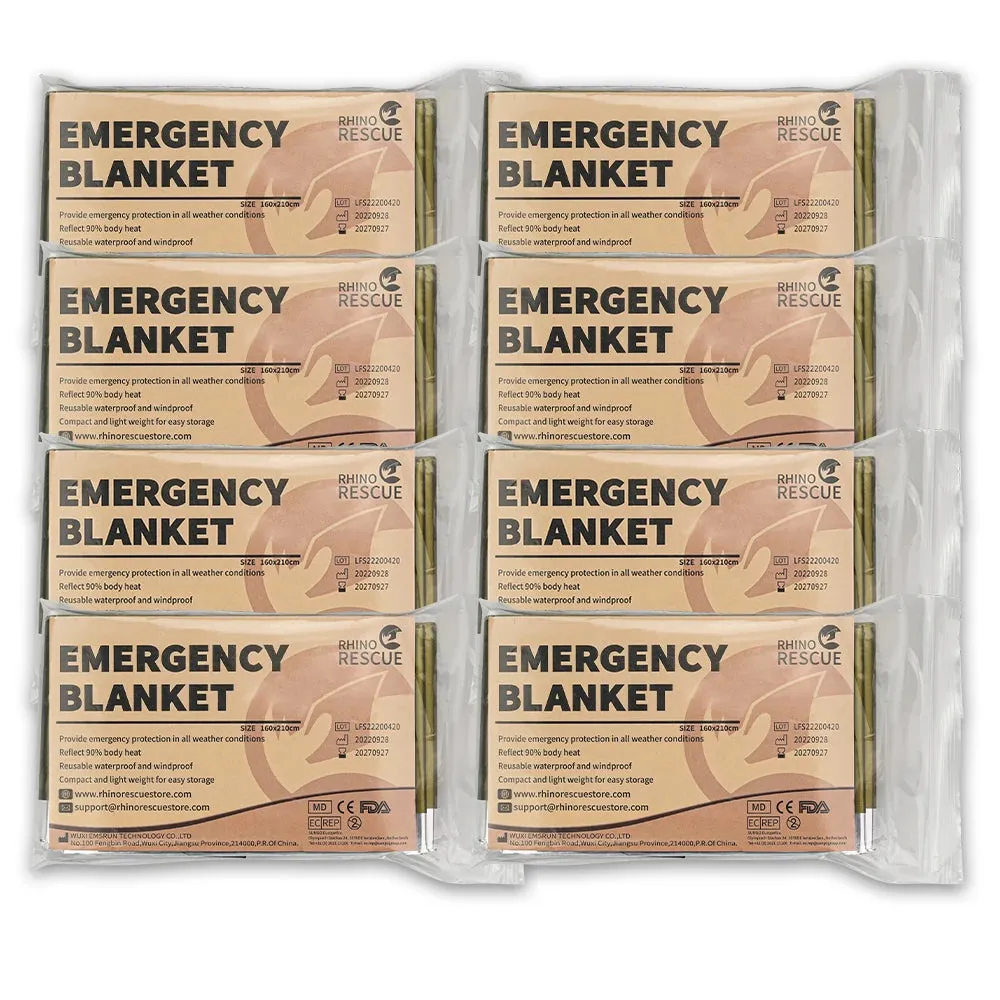 8 Pcs Emergency Survival Blanket - Thermal Heat Space Foil for Outdoor First Aid
