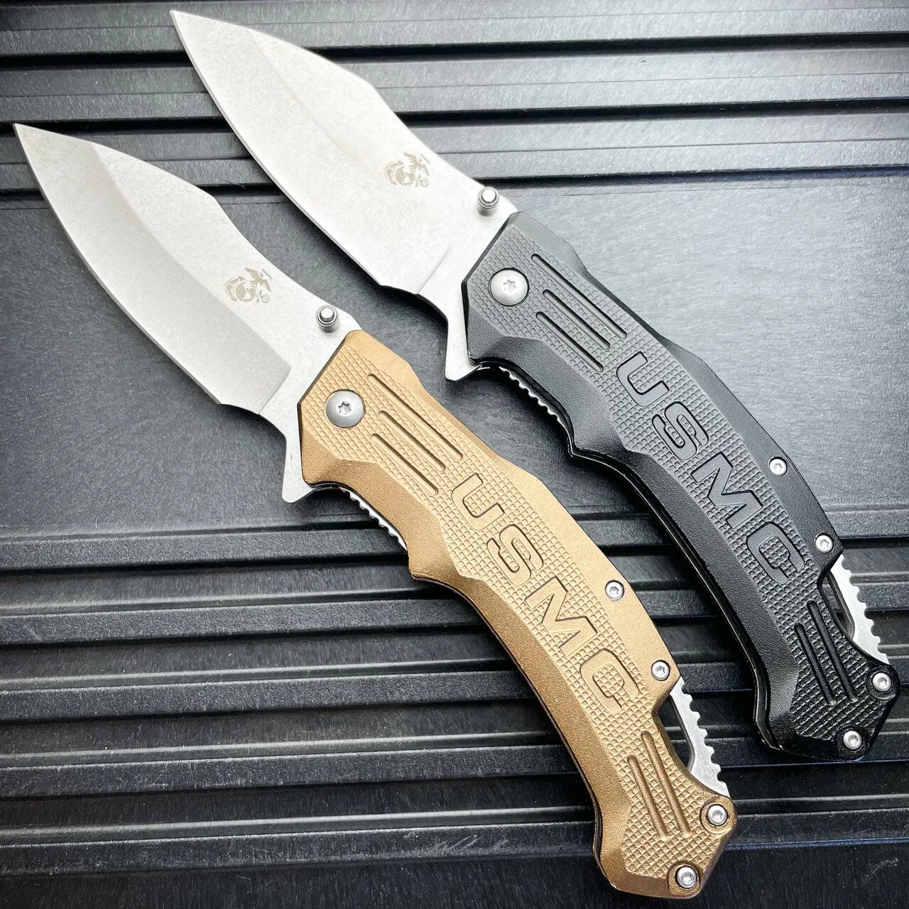8.5" Heavy Duty USMC Military Marines Spring Assisted Open Folding Pocket Knife