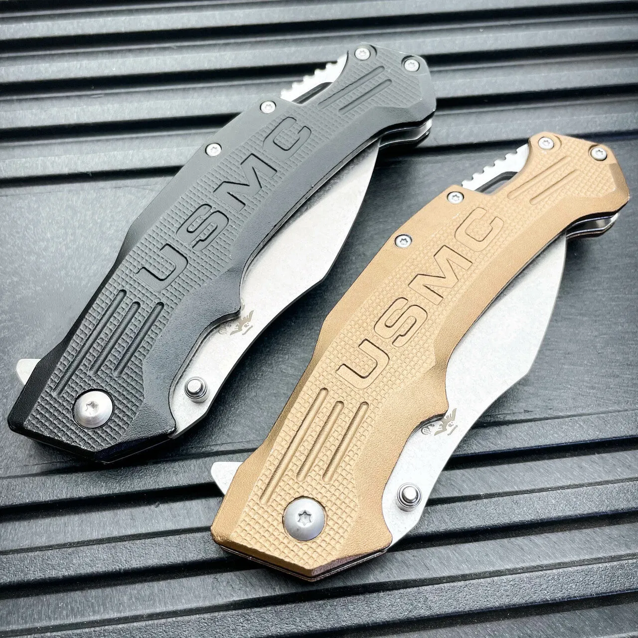 8.5" Heavy Duty USMC Military Marines Spring Assisted Open Folding Pocket Knife