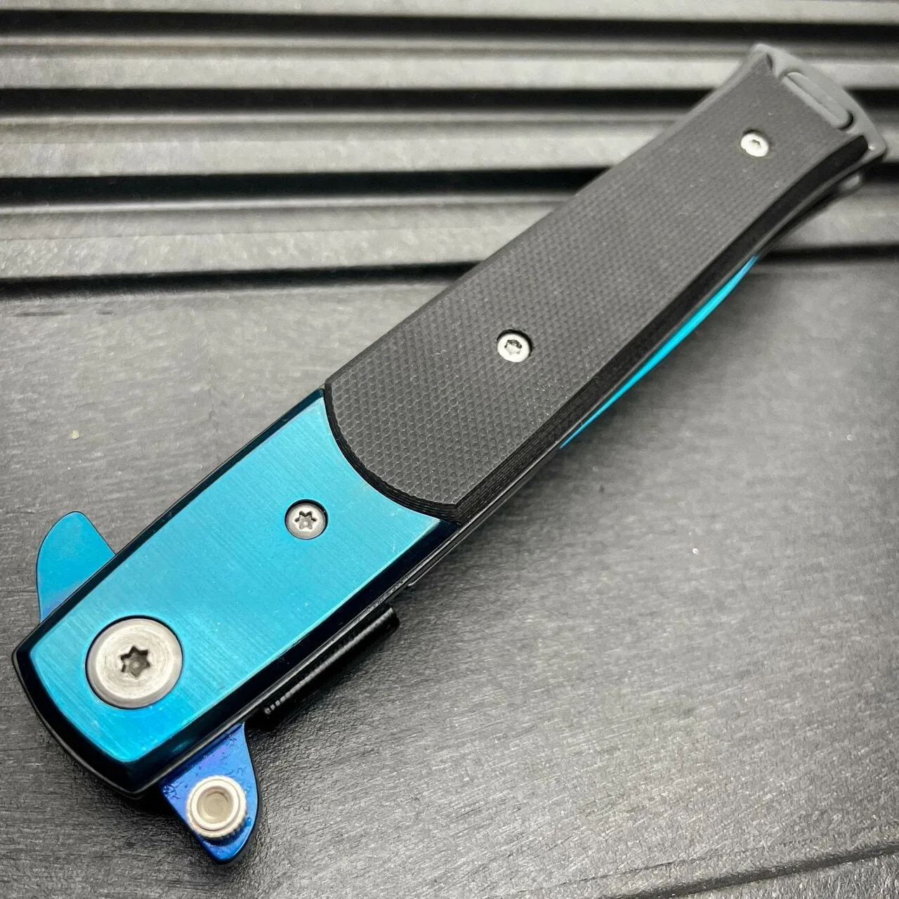 8.5" Italian Milano Stiletto Tactical Spring Assisted Open Pocket Knife Blade