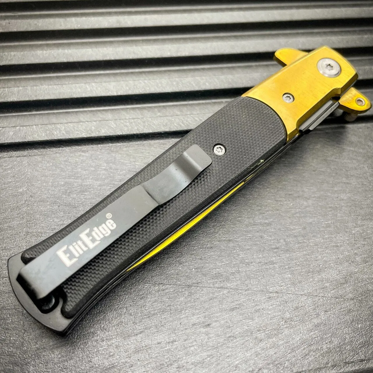 8.5" Italian Milano Stiletto Tactical Spring Assisted Open Pocket Knife Blade
