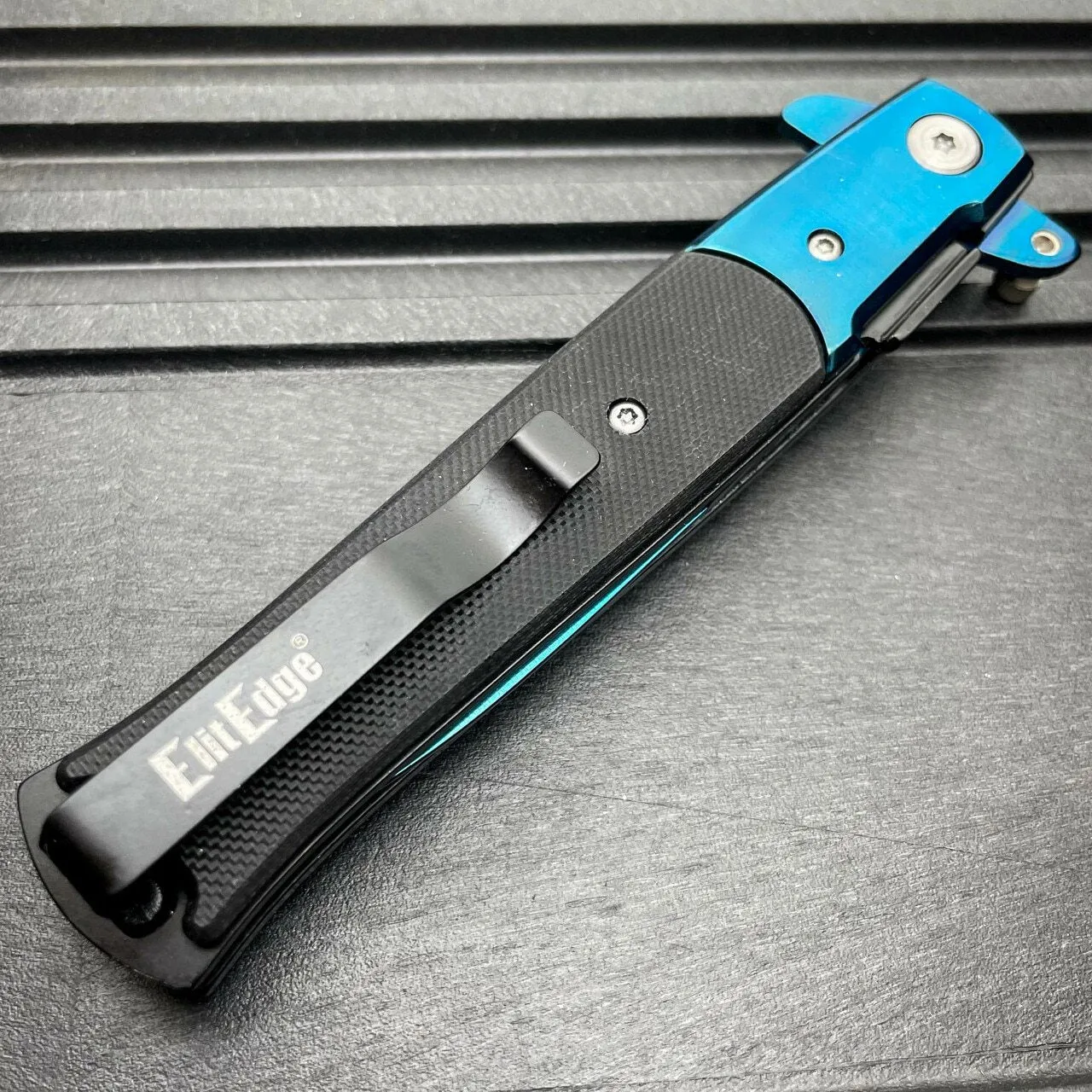 8.5" Italian Milano Stiletto Tactical Spring Assisted Open Pocket Knife Blade