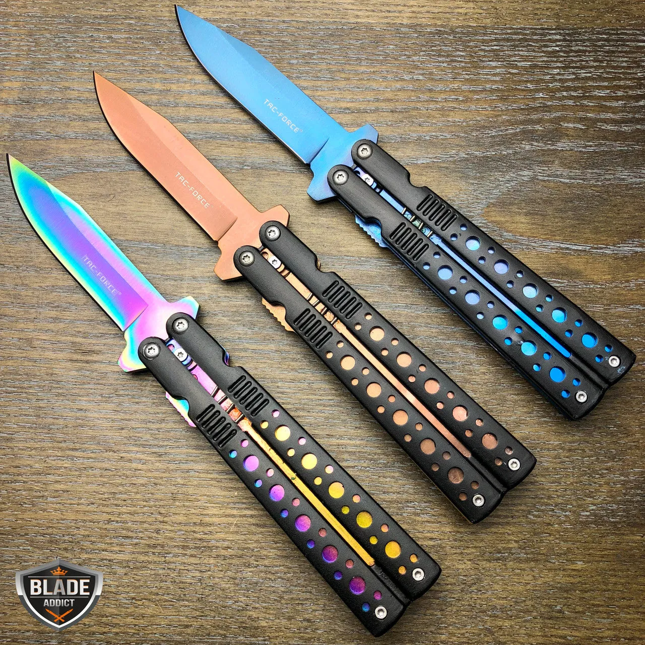 8.5" TAC FORCE Spring Assisted Open Folding Butterfly Style Pocket Knife Blade