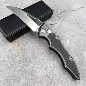8.9'' Button Lock Folding Pocket Knife,Speed Safe Assisted Opening Knives，D2 Blade Steel, Carbon Fiber Handle，EDC Claw Knife with Pocket Clip for Camping and Hunting., gray