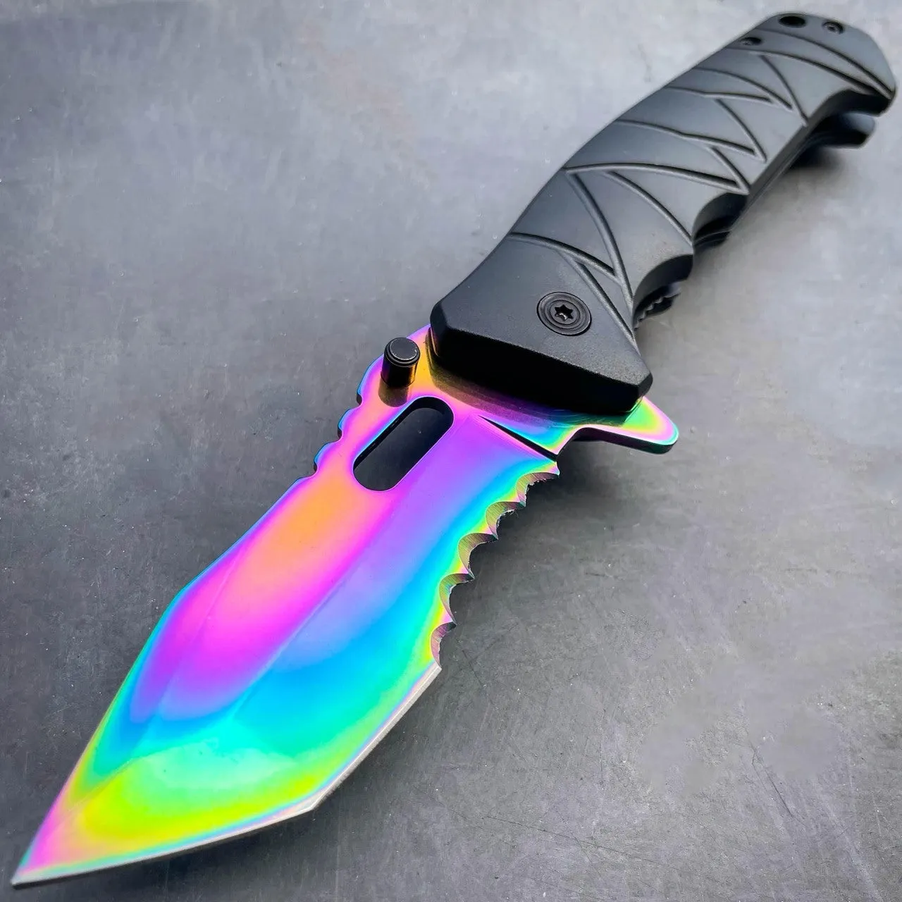 8" Military Spring Assisted Open Folding Pocket Knife