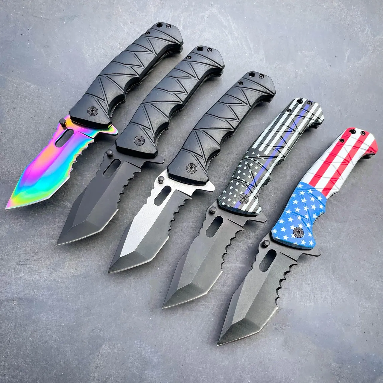8" Military Spring Assisted Open Folding Pocket Knife