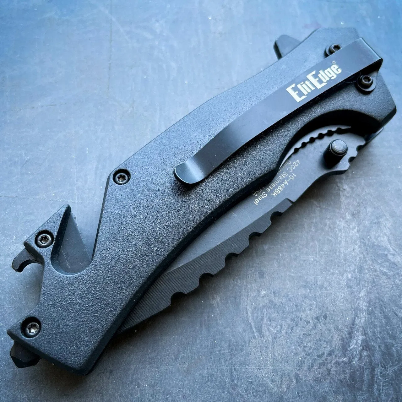8" Military Tactical Spring Assisted Rescue Multi Tool Pocket OPEN Folding Knife