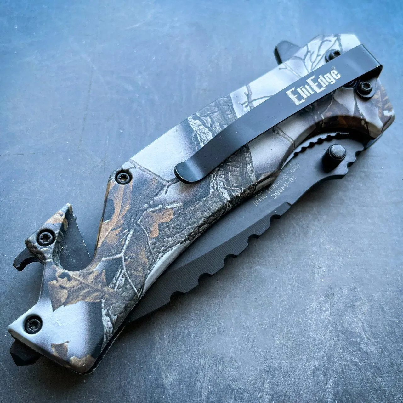 8" Military Tactical Spring Assisted Rescue Multi Tool Pocket OPEN Folding Knife