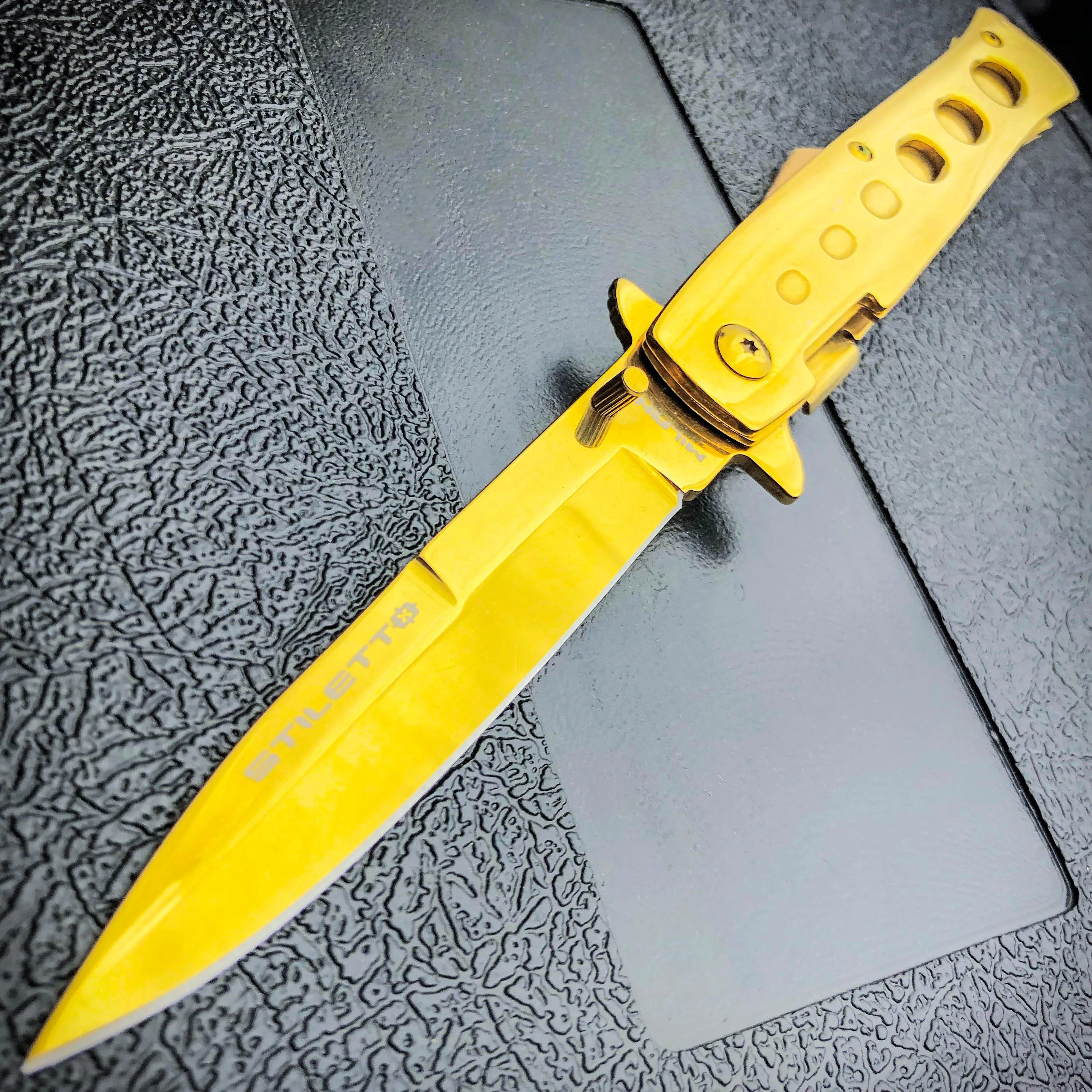 9" Limited Edition Stiletto Spring Open Assisted Folding Pocket Knife Tactical