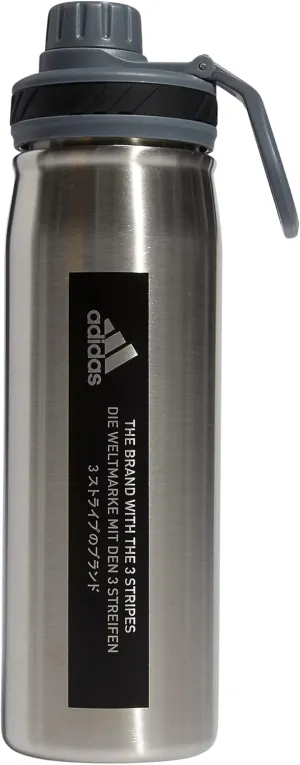 adidas 20 oz Stainless Steel Water Bottle, Insulated Double-Walled 18/8 Metal, Men, Women, Girls and Boys