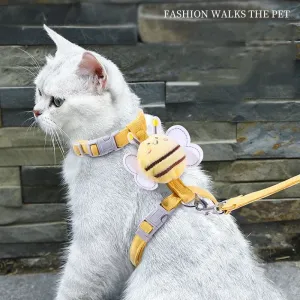 Adjustable Bee-Themed Cat Harness & Leash Set