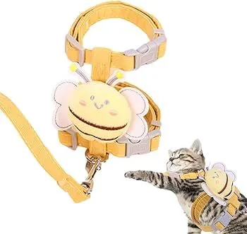 Adjustable Bee-Themed Cat Harness & Leash Set