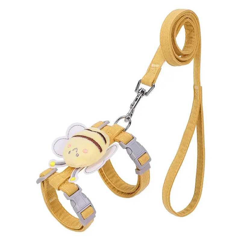 Adjustable Bee-Themed Cat Harness & Leash Set