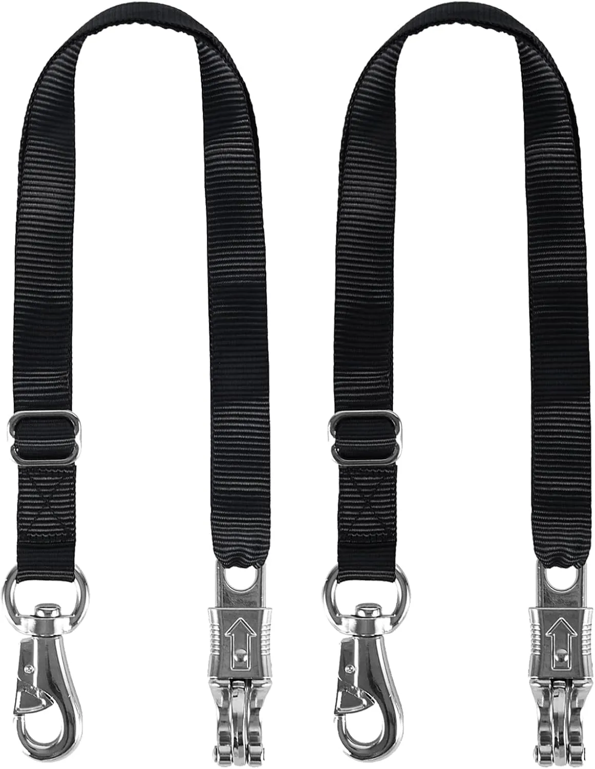 Adjustable Nylon Cross Tie, Trailer Tie for Horse Haulage with Panic Snap and Bull Snap - Adjusts from 48" to 86", 1" Wide
