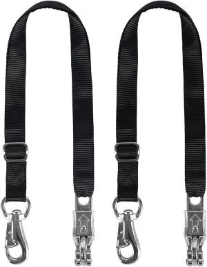 Adjustable Nylon Cross Tie, Trailer Tie for Horse Haulage with Panic Snap and Bull Snap - Adjusts from 48" to 86", 1" Wide