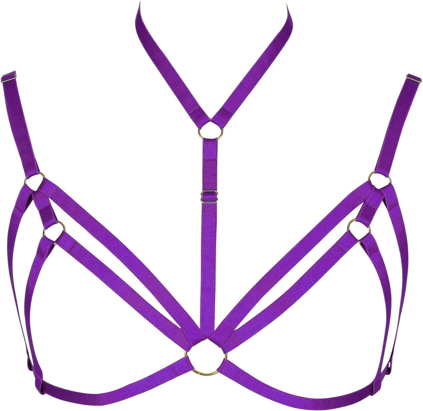 Adjustable Plus Size Punk Gothic Clothing Carnival Party Body Harness Bra Women Caged Bralette