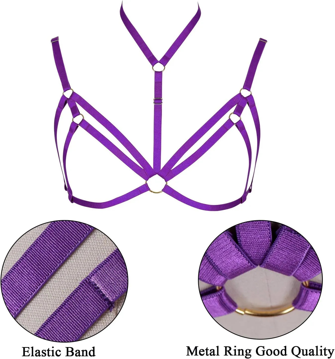Adjustable Plus Size Punk Gothic Clothing Carnival Party Body Harness Bra Women Caged Bralette