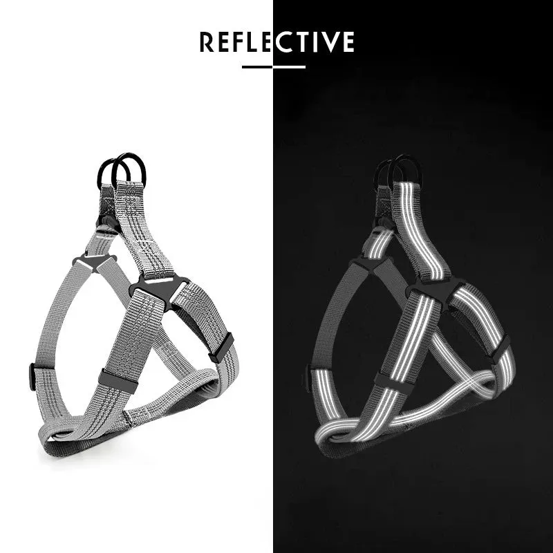 Adjustable Reflective Y-Harness Leash for Dogs