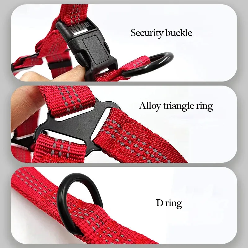 Adjustable Reflective Y-Harness Leash for Dogs
