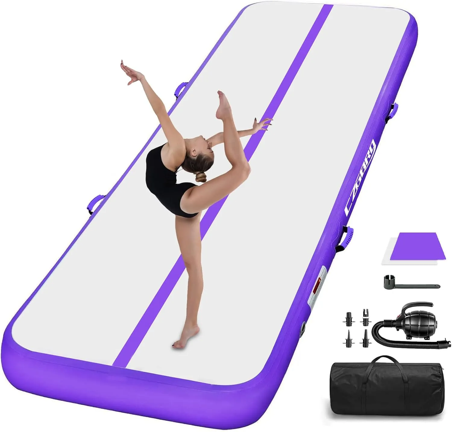 Air Mat Tumble Track, Gymnastics Mats Tumbling Track with Electric Air Pump for Home Use Cheerleading Training Kids Gym Yoga